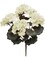 6 Pack of White 18" Deluxe UV Geranium Bush – 5 Bloom Heads – Realistic Outdoor Artificial Flower Bush
